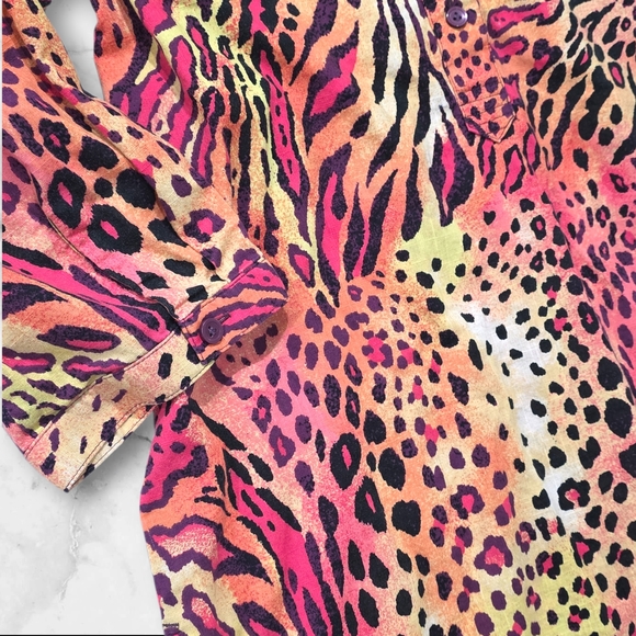 Westbound Animal Print Below-Elbow Women's Top Blouse Shirt Size Medium (M) C71 - Picture 3 of 8
